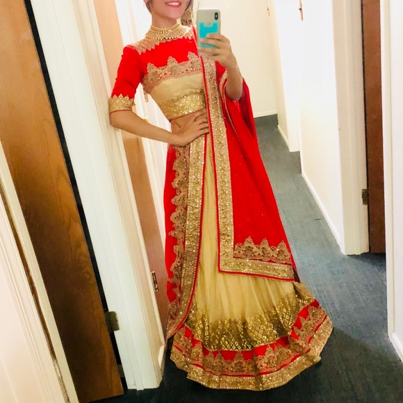 indian bridal wedding lehenga -worn once! - Picture 2 of 7